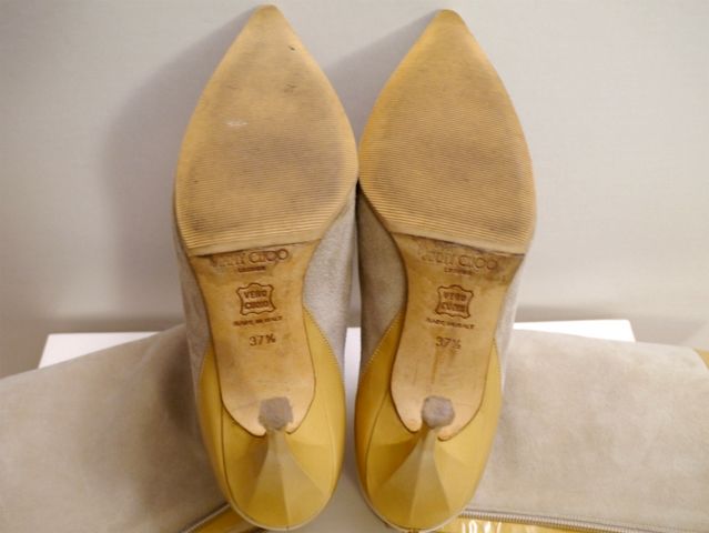 11万☆JIMMYCHOO ジミーチュウ スエードxレザー ヒールロング ブーツ