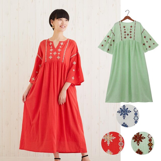 ワンピース フェズ刺繍 エスニック マキシ丈 エキゾチック 女性ファッション 新品 中古のオークション モバオク