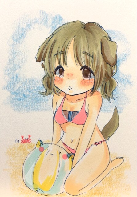 自作イラスト オリジナル 犬耳 ケモ耳 女の子 海辺 新品 中古のオークション モバオク 自作イラスト オリジナル 犬耳 ケモ耳 女の子 海辺 新品 中古のオークション モバオク