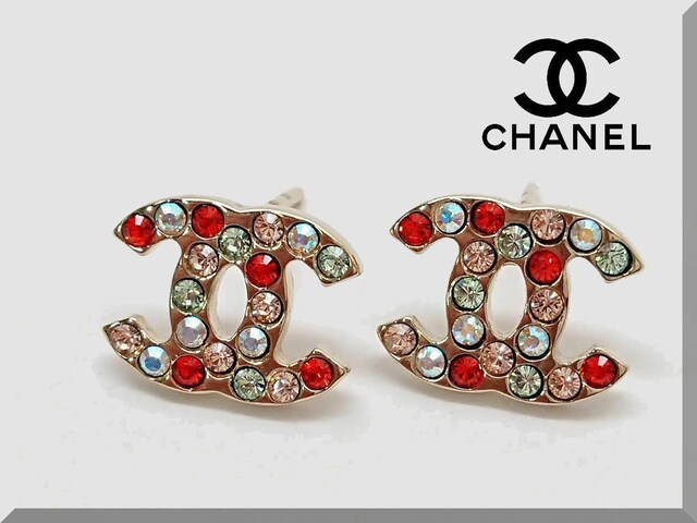 CHANEL☆ シャネル ココマーク ラインストーン ピアス