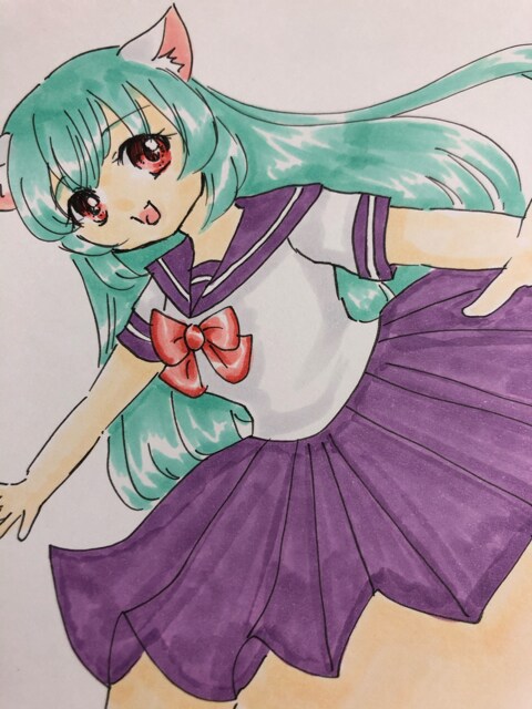 自作イラスト 猫耳セーラー服少女 ルーズソックス 歩き 新品 中古のオークション モバオク 自作イラスト 猫耳セーラー服少女 ルーズソックス 歩き 新品 中古のオークション モバオク