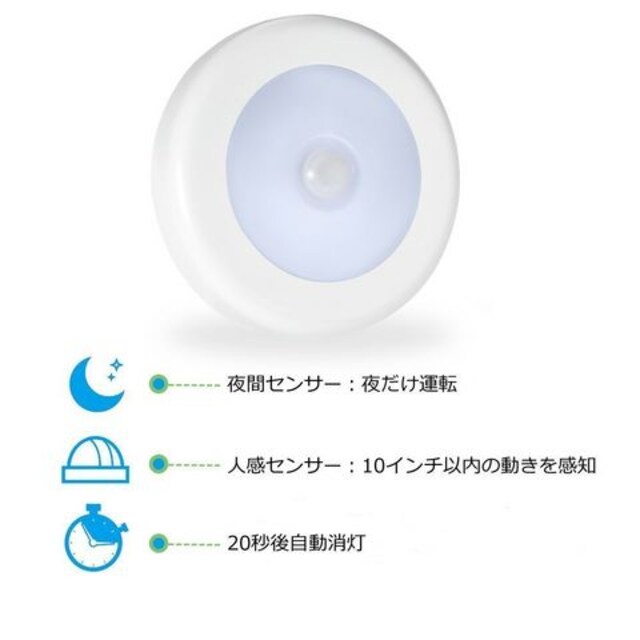 人感センサー ライト 電池式 Ledライト 3mテープ マグネット 家電 Av 新品 中古のオークション モバオク