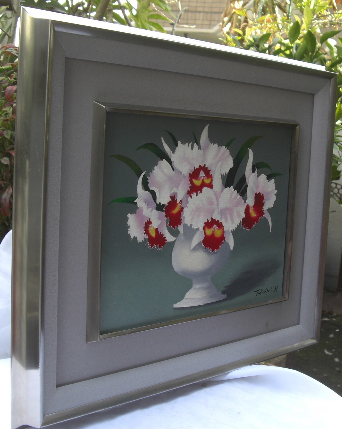 広井丈司　薔薇　油絵 広井丈司薔薇油絵