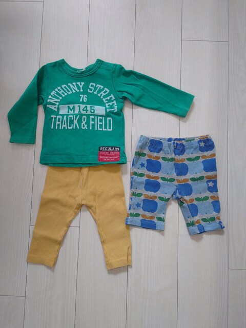 100円スタート 男の子お洋服 3点セット ユニクロパンツ他 サイズ
