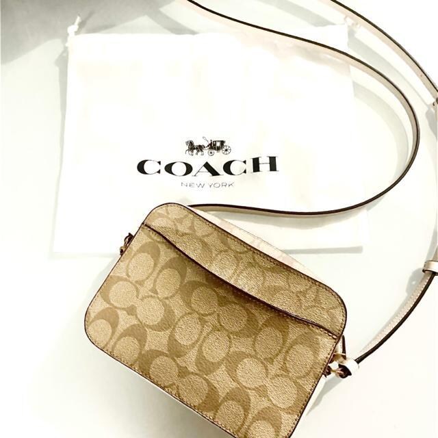 正規店購入COACH 美品コーチショルダーバッグホワイトベージュ