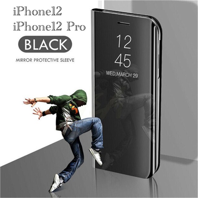 Iphone12 Iphone12 Pro 手帳型ケース ミラーケース ブラック 家電 Av 新品 中古のオークション モバオク