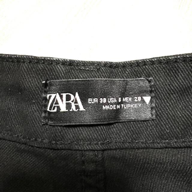 美品 裾切りっぱなしブラックワイドデニム Zara 黒 ウエストm 女性ファッション 新品 中古のオークション モバオク