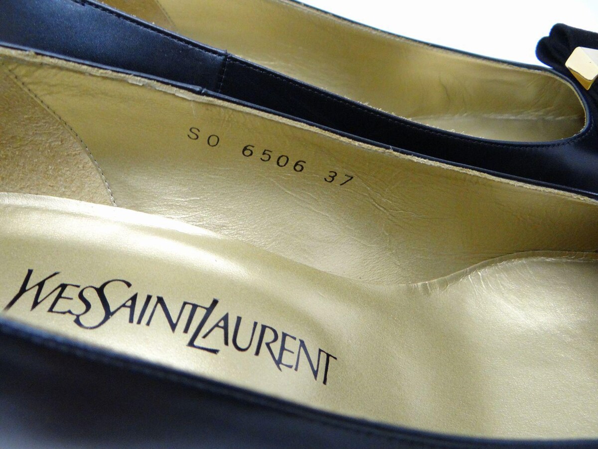 YVES SAINT LAURENT サンローラン リボン パンプス 37(約24cm