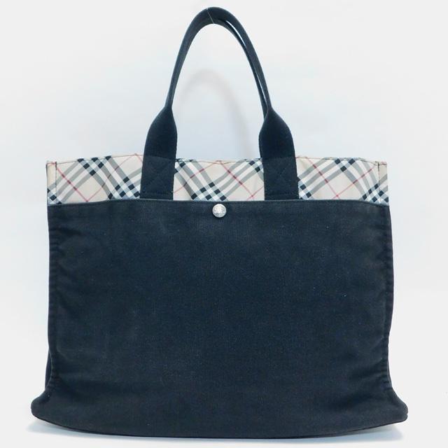 BURBERRYバーバリーブルーレーベル トートバッグ ハンドバッグ 黒×ノバ ...