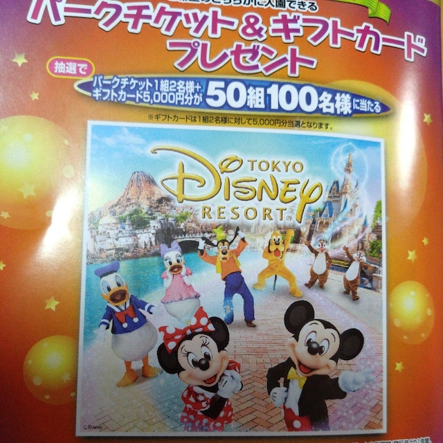 タイアップ ディズニーペアチケット ギフトカード5千円当たる 2口 新品 中古のオークション モバオク タイアップ ディズニーペアチケット ギフトカード5千円当たる 2口 新品 中古のオークション モバオク