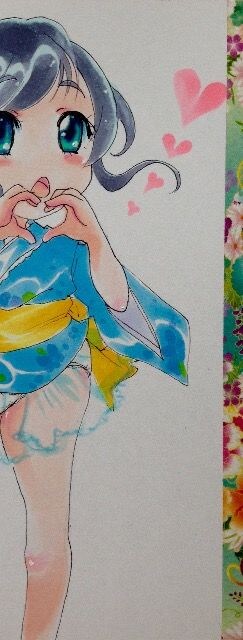 浴衣ドレスの女の子 手でハート パニエ 自作イラスト 新品 中古のオークション モバオク 浴衣ドレスの女の子 手でハート パニエ 自作イラスト 新品 中古のオークション モバオク